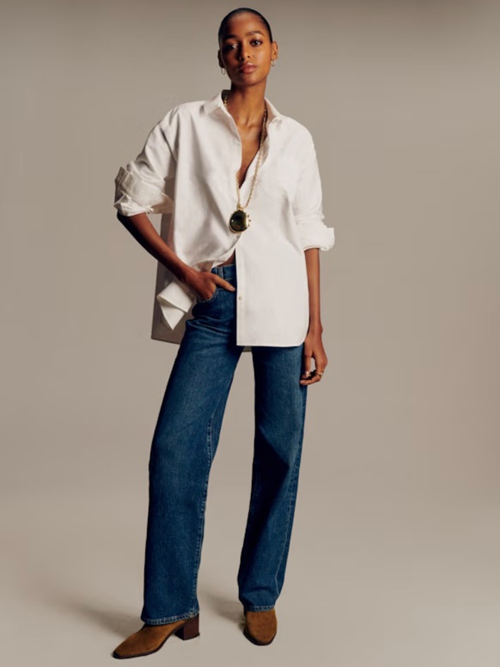 Sezane Max Shirt Size 40 French White Button Down 100% organic cotton
